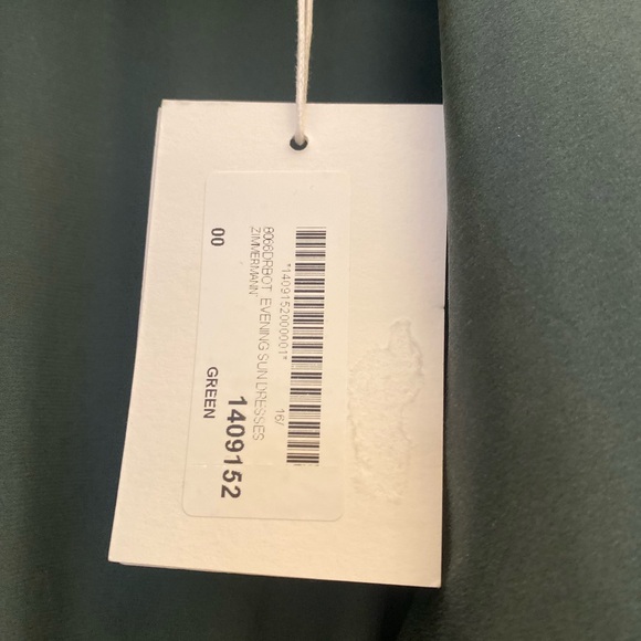 Zimmerman Asymmetric Ruffled Silk Wrap Dress in Green Size 00/0P - Picture 7 of 8